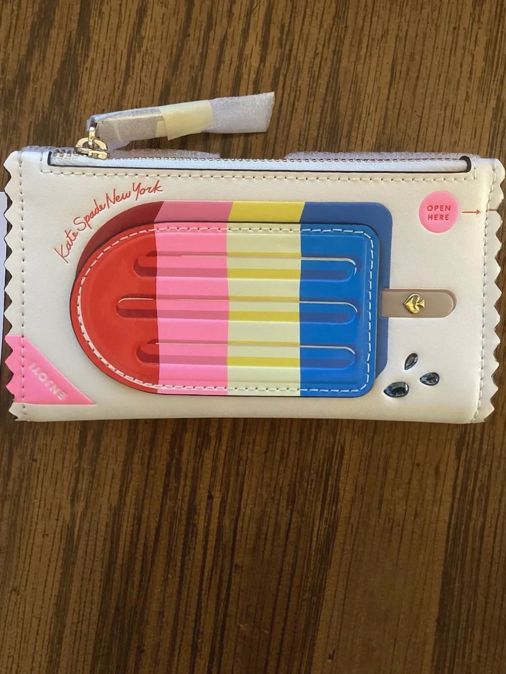 Kate Spade Snack Bar Popsicle Small Slim Bifold Wallet, NWT